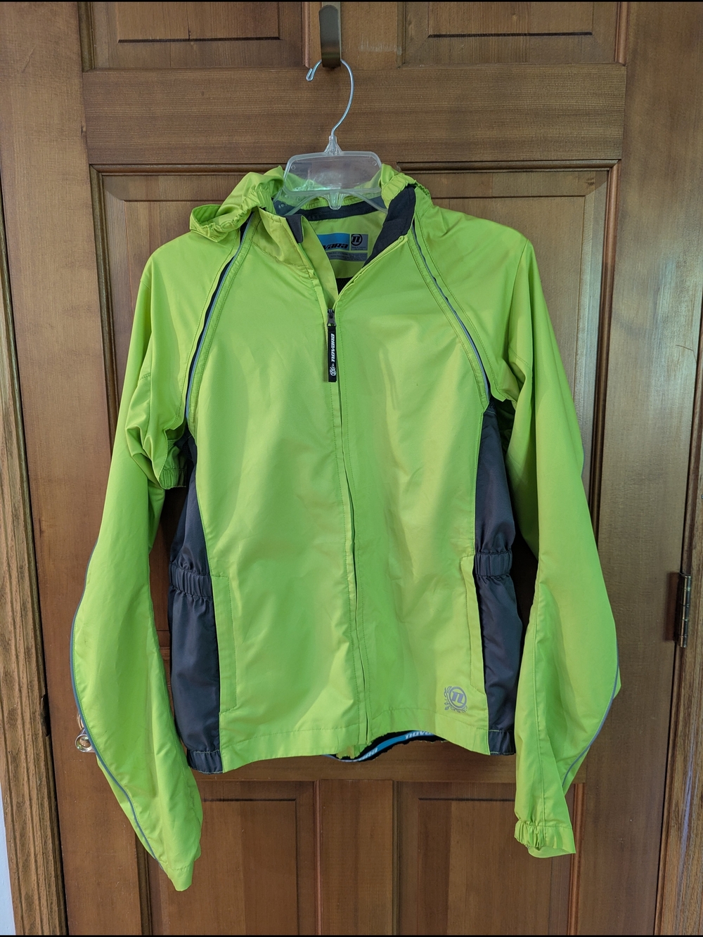Novara Lime Green and Gray Hooded Convertible Jacket
